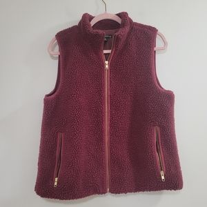 J. Crew mercantile Sherpa maroon vest